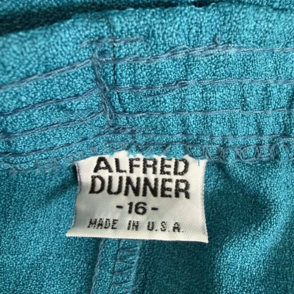 Alfred Dunner Women's Teal Stretch Pull-On Pants Made‎ in USA Size 16